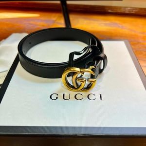 Gucci Thin Leather Belt .8 Width